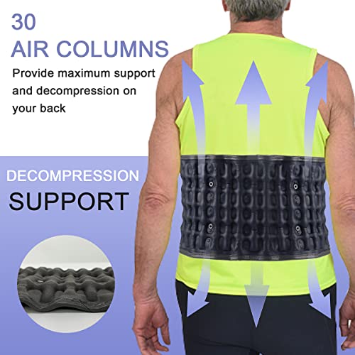 Decompression Back Belt Inflatable Lower Back Brace for Low Back Pain Relief Lumbar Traction Device with Hand Pump, One Size Fits 29-49 Waist