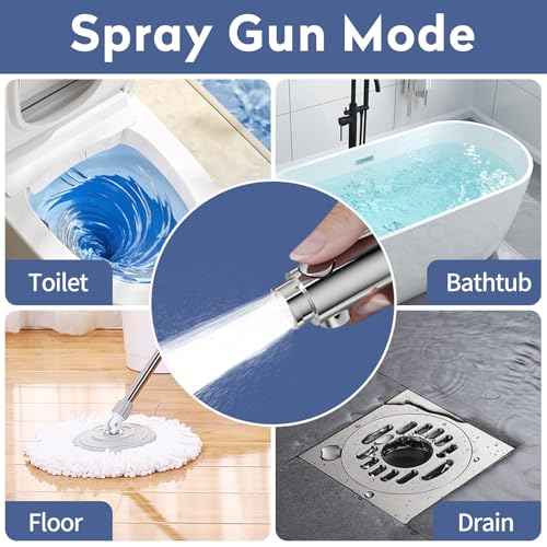 SINGSUO Bathtub Faucet with Sprayer, Filtered Shower Head Attaches to Tub Faucet, Metal Tub Tap with Sprayer, Bathtub Shower Attachment with 3 Adapters, 3-Mode Shower Head with ON/OFF Button (Chrome)