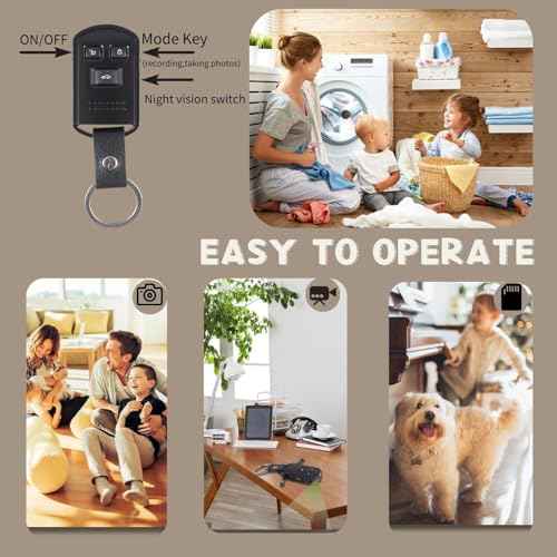 Hidden Camera Car Key - Portable Spy Camera Mini HD 1080P Nanny Cam Hidden Keychain Camera with Night Vision, Motion Detection£¬Loop Recording -Surveillance & Security Cameras