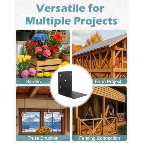 8 pcs 6" x 6" x 5" Heavy Duty Steel Ll Right Angle Bracket, 6x6 Steel Corner Brackets, 90 Degree Timber Post Brackets for 4x4 and 6x6 Post, Wood Shelves, Furnitur