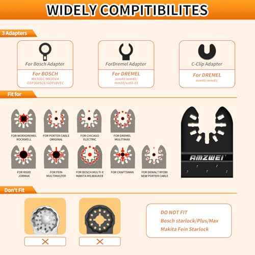 50Pcs Professional Oscillating Tool Blades Multitool Blade, Universal Oscillating Saw Blades Wood Plastic Drywall Cutting Compatible with Dewalt, Milwaukee, Dremel, Ryobi, Bosch