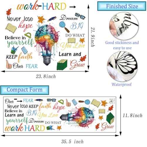 Vinyl Woll Quotes Stickers Inspirational Quotes Office Decals Positive Word Wall Decals Spiritual Sayings Wall Lettering Wall Stickers for for Bedroom Living Room Office Bathroom