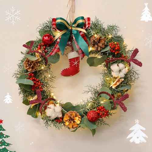 Christmas Garland Ties, 16Pcs 20in Garland Twist Ties for Banister, Reusable and Flexible Decorative Twist Tie for Home Decorations and Holiday Craft Gift Wrapping - Red