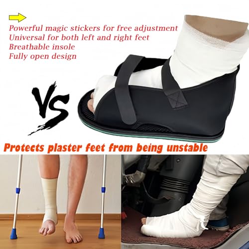 Adjustable plaster shoes postoperative shoes, medical walking shoes with Magic sticker, suitable for foot sprains, ankle fractures, toes, suitable for left and right feet(XL)