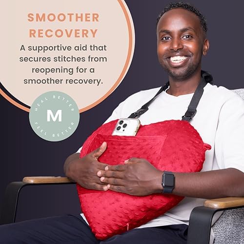 MOYOAMA Open Heart Surgery Pillow for Heart Surgery Recovery Gifts - After Bypass Surgery Must Haves, Gifts for Chest Surgery Recovery, Seatbelt Pillows for Post-Surgery, Shock Absorbing Chest Pillow