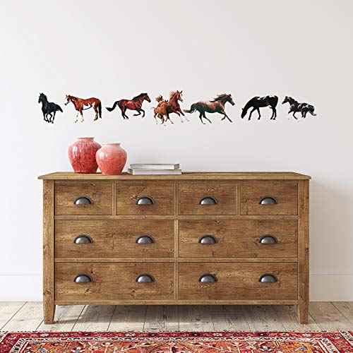 30 Pieces Horse Wall Decals Wild Horse Decor Stickers Wall Decals for Decoration, 11.8 by 7.8 Inch