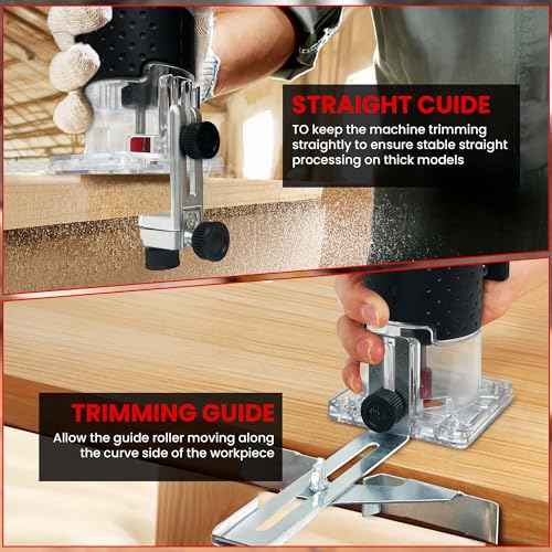 Cordless Wood Router Trimmer for Milwaukee M18 Battery, 6 Speeds Wood Trimmer Set, 800W 30000 RPM Brushless Motor Hand Palm Router with 15pcs 1/4"Shank Router Bits for Woodworking,Slotting(NO Battery)