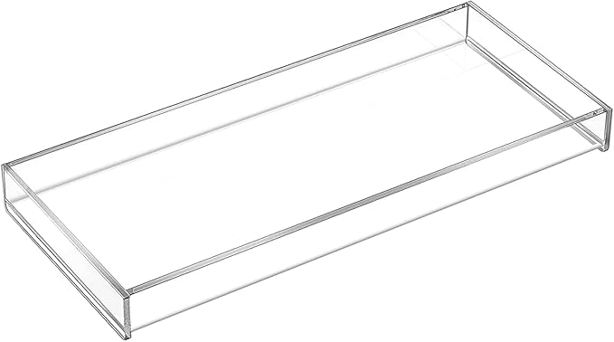 MaxGear Acrylic Vanity Tray, Clear Bathroom Storage Tray for Countertop, Toilet Tank, and Bathtub Ã¢ÂÂ Perfect Organizer for Perfume, Soap, Towels, Tissue, Candles, and Plants, 11.8 ÃÂ 5 ÃÂ 1.2 Inches