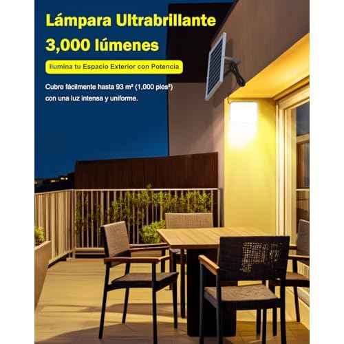 Engrepo Solar Lights Outdoor 3000LM Auto On/Off Dusk to Dawn Light with 10000mAh, IP65 Waterproof Outside Solar Powered Security Flood Light with Remote Control for Wall Porch Shed Barn