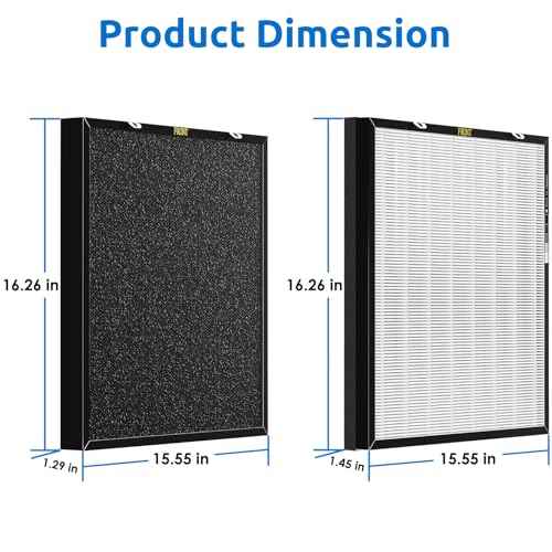 RFM80 True HEPA Replacement Filter for Oransi Max OVHM80, H13 Ture HEPA Filter, High-Efficiency Activated Carbon Filter and 3 Extra Pre-Filters