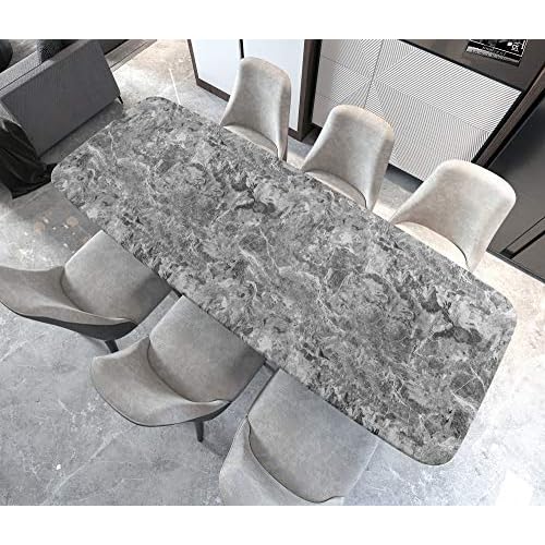 burgeliy 3D Grey Marble Vinyl Wrap Protector Auto Modification Wallpaper 15.8"x80" Classic Style, Waterproof, Heat-Resistant,Thickened Peel and Stick, Countertops, Cabinets, Self Adhesive Tint Film
