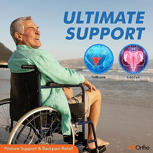 NYOrtho Wheelchair Wedge Seat Cushion - Wedge-Shaped Cushion for Wheelchairs, Office Chairs, Car Seats - Firm Foam with Quick Release Straps and Nonslip Bottom - Made in USA