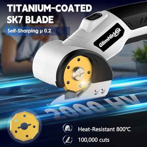 Electric Box Cutter for Cardboard, 4.2V Cordless Electric Scissors up to 1/4¡±, Cordless Cardboard Cutter with 2 Titanium Blades, with Safety Lock & LED, for Fabric, Leather, Plastic, Carpet