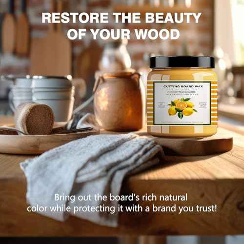 Premium Cutting Board Finish Wax - Natural Beeswax and Carnauba Wax - Improved with Lemon & Orange Oils - Beeswax Wood Polish - for Wood Butcher Blocks, Wooden Bowls - Wood Conditioner - 3.5oz