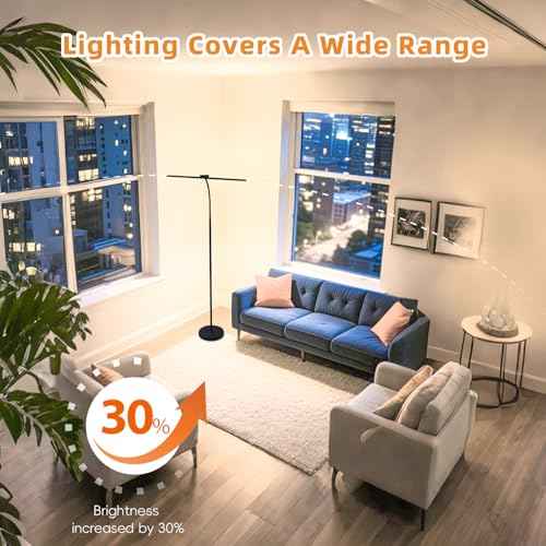 24W/2400LM Dual Head LED Floor Lamp for Office, Ultra Bright Reading Standing Task Lamp, Adjustable Panels with Remote, GooseNeck Lights, Puzzle Light for Tattoo, Piano, Sewing, Lash, Craft