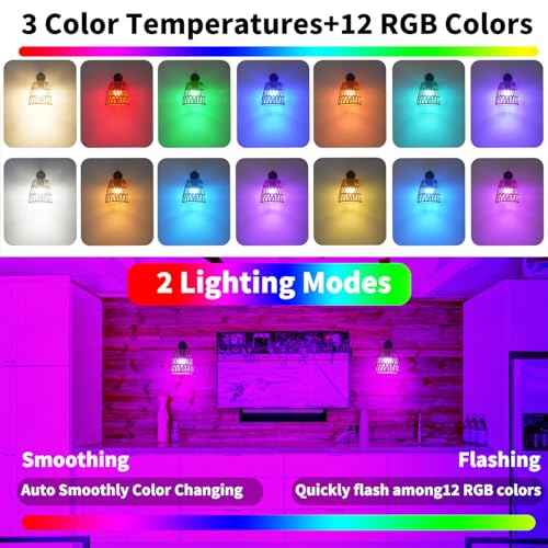 Boho Battery Operated Wall Sconces, Rattan Wall Sconce Set of 2 with Remote, RGB 15 Colors Dimmable Rechargeable Wall Light, Black Indoor Wireless Wall Lamp, Farmhouse Rattan Wall Lighting for Bedroom