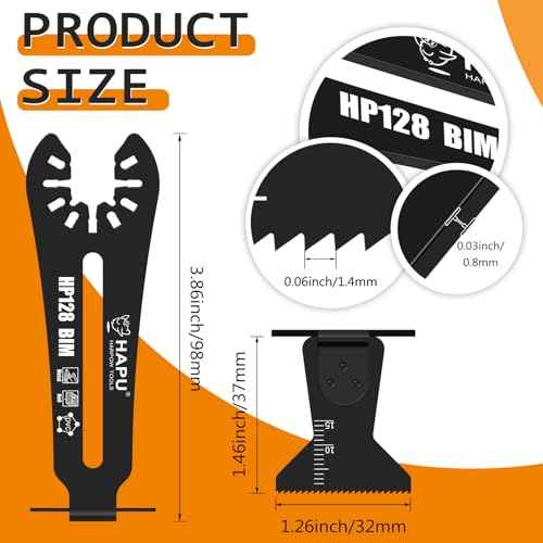 Universal Bi-Metal 1-1/4" 90¡Æ Reach Oscillating Tool Blades,Multitool Blades for Narrow or Corner Cutting (5-Pack)