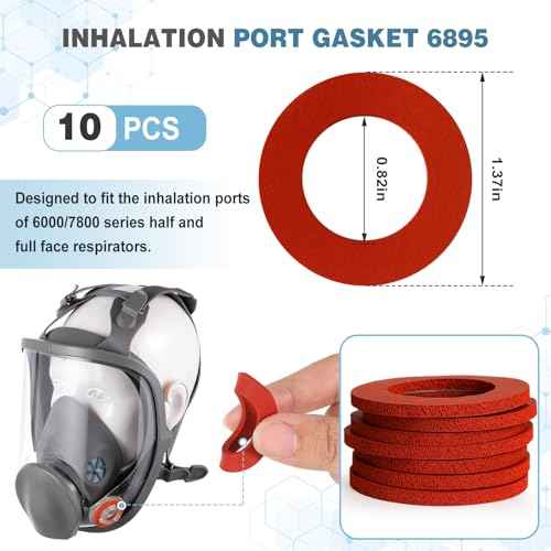 Kingdder 30 Pcs Half and Full Face Respirator Mask Replacement Parts Compatible with 6000 Series Inhalation Port Gasket 6895 and Inhalation Valve 6893 and Valve Replacement 6889, Each 10 Pcs
