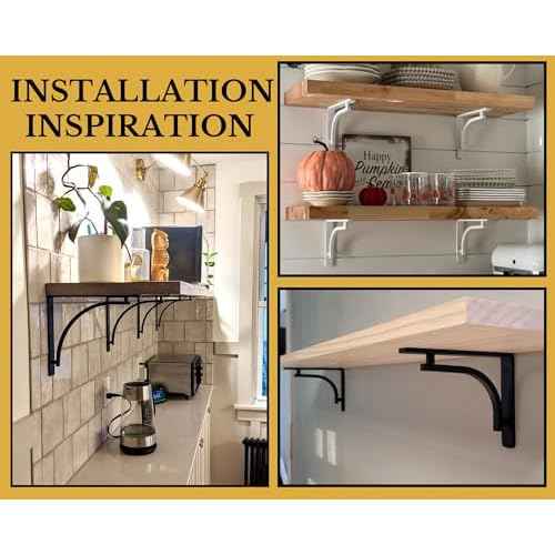 Classic Brass Heavy Duty Shelf Brackets 12 inch by Balin Designs ? Gold L Bracket, Wall Mounted Support, Shelving Metal Bracket, Decorative Shelf Brackets, with Hardware Included, Set of 2