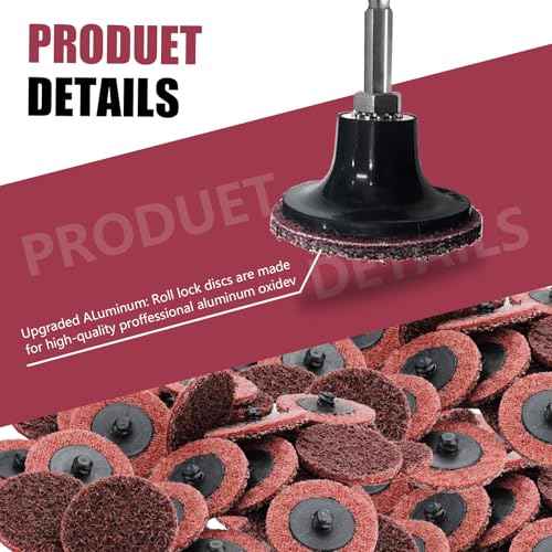 50Pcs Surface Conditioning Disc 2inch Sanding Discs 1/4'' Holder Quick Change for Paint Rust Removal Surface Strip Polishing Grind Burr Finish Burr Finish (Medium)