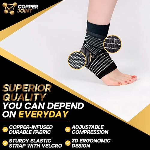 Ankle Brace for Women and Men - Ankle Compression Brace with Adjustable Straps, Sprain Braces, Arch Support for Sprained Ankle, Achilles Tendon Support Plantar Fasciitis Relief, Medium