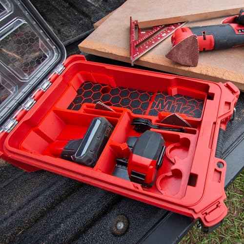 Packout Compact Tool Organizer for 2526-20 M12 Fuel Brushless Milwaukee Oscillating Multi-Tool, Accessories and Batteries for Enhanced Protection. "BOX AND TOOLS NOT INCLUDED"