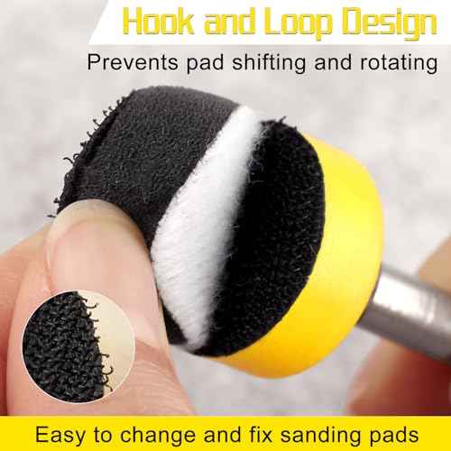 5 PCS Hook and Loop Sanding Discs Pad Kit 1 Inch Drill Attachment Backing Pads Hook and Loop Backing Pads with 1/4-Inch Shank Drill Adapter for Polishing
