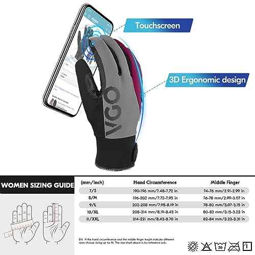 Vgo... -20¡É/-4¡ÆF Winter Work Gloves for Women, Cold Weather Waterproof Work Gloves(SL8777FW-FM)
