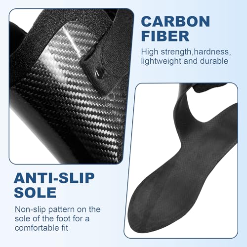 Carbon Fiber AFO Brace Ankle Foot Orthosis Lightweight Foot Drop Brace Drop Foot Brace for Walking Gait Assistance Ankle Instability, Left-Large