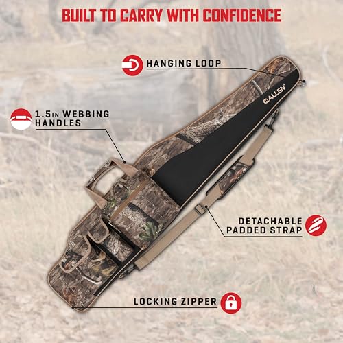 Allen Company Tejon Oversized Rifle Case - 50-Inch Soft Gun Bag - Fits Scoped Firearms and Mono/Bipods - Hunting and Shooting Accessories for Travel - Mossy Oak Break-Up Country Camo