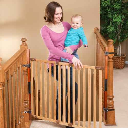 2 Pcs No Hole Stairway Baby Gate Mounting Kit - Fits Round & Square Banisters, Compatible with Most Hardware and Pressure Mount Baby Gates Up to 37 inches Tall