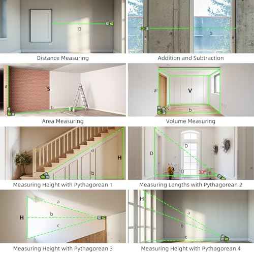 393FT Professional Green Laser Measuring Tool with Angle Sensor, Huepar 1/16in Accuracy Laser Distance Measurement Tool, Digital Laser Room Measuring Device, Laser Distance Meters
