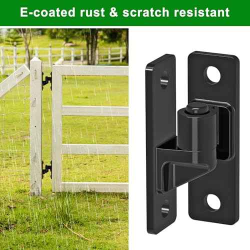Heavy Duty Gate Hinges, 4Pack High Strength Steel with Electroplated Finish, 600LB Load Capacity, Thick 6mm Black Hinges for Farm Gates, Fences, Barns, Sheds & Outdoor Gates (4.9"x1.5")