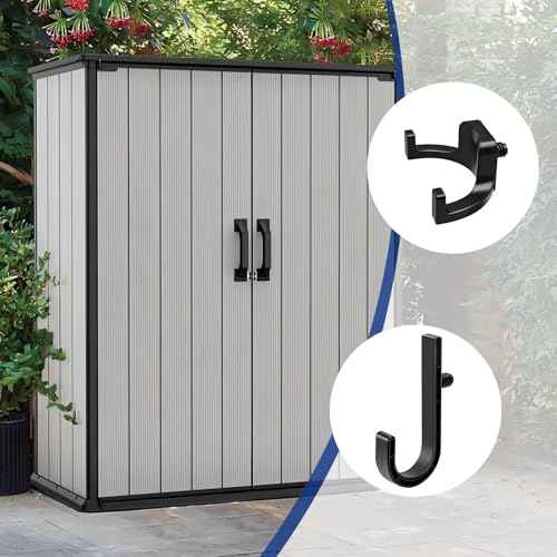 6Pcs Storage Shed Hooks for Suncast/Craftsman, J-Shape and U-Shape Suncast Shed Accessories, Premium ABS Garden Garage Storage Organization, Shed Shelves for Hanging Shed Organization Supplies