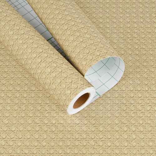 Rattan Wallpaper Peel and Stick Faux Fabric Wallpaper Brown Rattan Contact Paper Self Adhesive Removable Contact Paper for Cabinets Bedroom Walls Furniture Vinyl Renter Friendly 15.7"¡¿78.7"