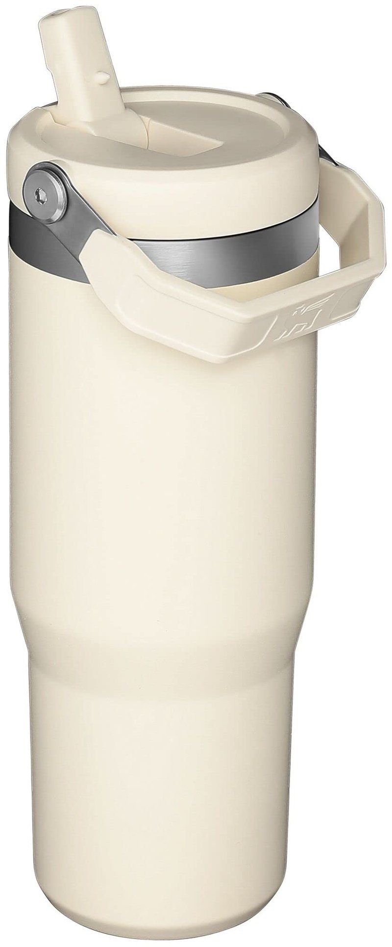 STANLEY IceFlow Flip Straw Tumbler with Handle 30 oz | Twist On Lid and Flip Up Straw | Leak Resistant Water Bottle | Insulated Stainless Steel |BPA-Free | Cream