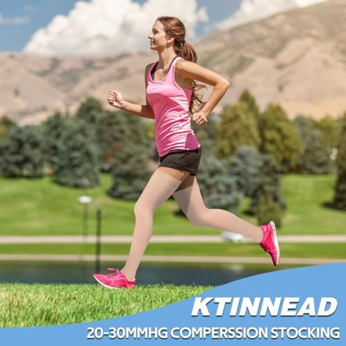 2Pairs Ktinnead 20-30mmHg Thigh High Compression Stockings for Women, Thigh High Compression Socks, Medical Compression Stockings for Pregnant, Teacher, Doctor, Varicose Veins, Swelling, lymphedema
