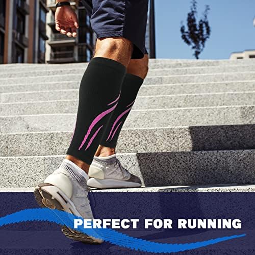 Calf Compression Sleeve for Men & Women 20-30 mmHg, Leg compression Sleeve, Footless Compression Socks (1 or 2Pair)