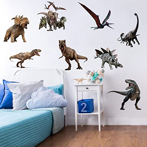 Runtoo Dinosaur Wall Stickers Adventure 3D Wall Decals for Boys Room Baby Nursery Playroom Bedroom Wall Decor