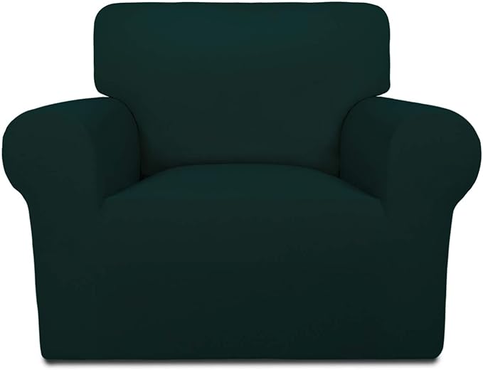 PureFit Super Stretch Chair Sofa Slipcover – Spandex Non Slip Soft Couch Sofa Cover, Washable Furniture Protector with Non Skid Foam and Elastic Bottom for Kids, Pets （Chair, Deep Teal）