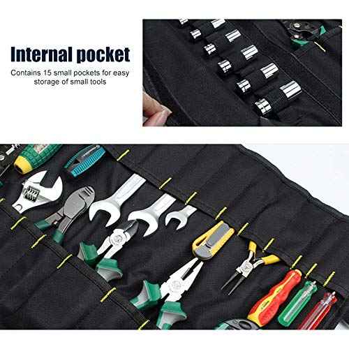 Without Tools for Wrench Screwdriver Pliers Roller compartments Organisers/Canvas roll up Pouch for Men/Small Socket Wallet