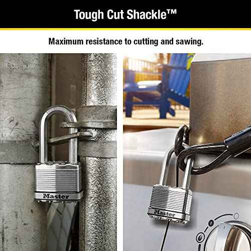 Master Lock M5XTRILH Magnum Heavy Duty Outdoor Padlock with Key, 3 Pack Keyed-Alike Silver