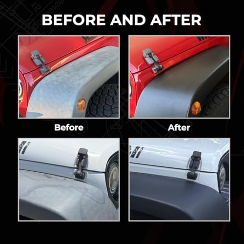 Plastic Restorer Back to Black Plastic Restorer for Cars, Rubber, Vinyl, Trim Coat Car Care, Refreshes Shiny Ceramic Coating Automotive Exterior & Interior Trim Polish Kit with Foam Applicator, 30ml