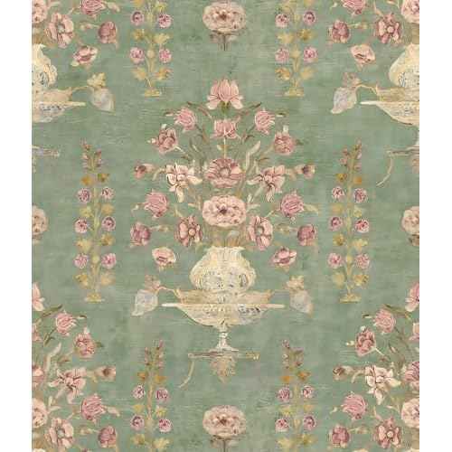Orainege Floral Wallpaper Peel and Stick Wallpaper Modern Contact Paper 16.9in x 118.1in Self Adhesive Wall Paper for Bedroom Bathroom Shelf Liner Decor Removable