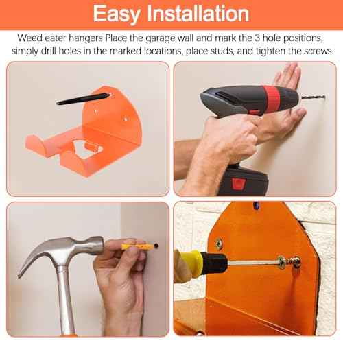 Weed Eater Rack Garage Wall Organizer, Garage Tool Organizer Weedeater Hanger Wall Mount For String Trimmer Hanger, Hedge Trimmer Rack Garden Tool Organizer (2 Pack)