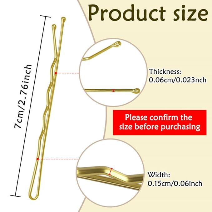 YINGFENG 220pcs Large Gold Bobby Pins for Women, 2.76 Inch Jumbo Hair Pins, Long Hair Clips Bulk with Box, Reusable Non Slip Hairpins Kit, Big Hair clips Great for Thick Hair