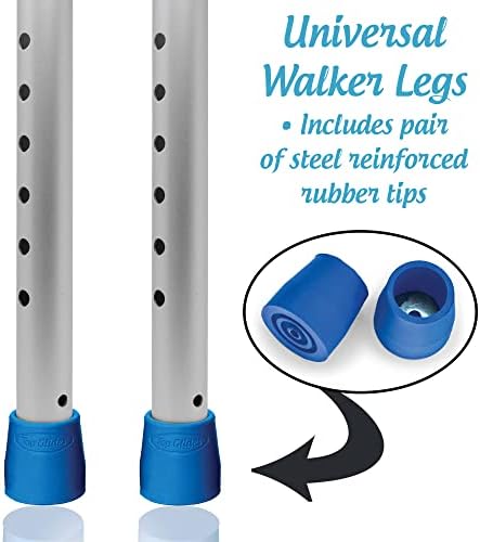 KIT: Top Glides Universal Walker Replacement Legs with Rubber Tips (Dark Blue)