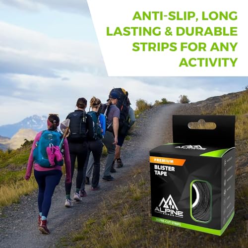 Blister Prevention Tape: Precut Strips, Water Resistant, Durable Strips for Mountaineering, Snow Shoeing, Running, Hiking, Climbing, Skiing and Snowboarding, Winter Sports