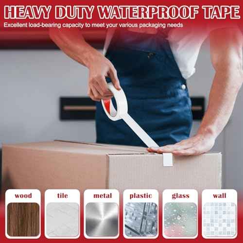 4 Pack Duct Tape White Heavy Duty 1inch 2inch 3inch 4inch*50ft Waterproof Outdoor Adhesive Tape Industrial Grade Duct Tape Strong Adhesive, No Residue for Home Improvement Indoor and Outdoor