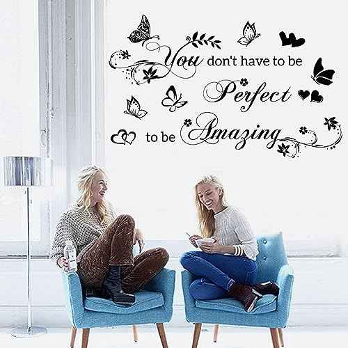 Inspirational Vinyl Wall Decals Quotes Stickers for Bedroom, Living Room, Home Decor - Teen Dorm Room Decal (Black)